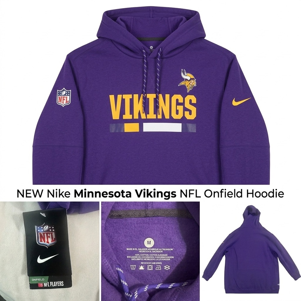 Nike Minnesota Vikings NFL players Purple Hoodie NWT Medium - RUNS SMALL